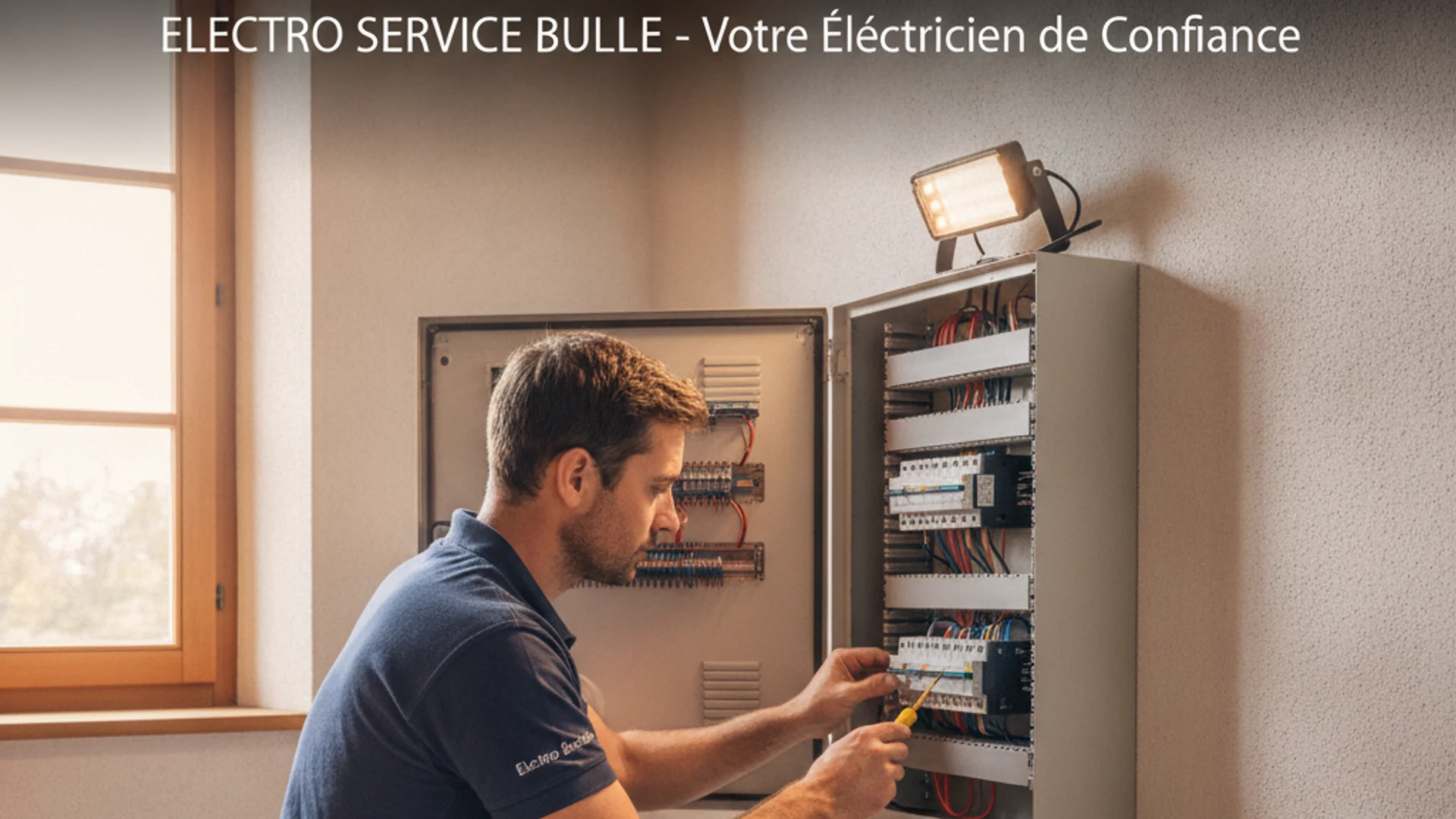 Électricien professionnel à Bulle — intervention sur un tableau électrique dans la Gruyère